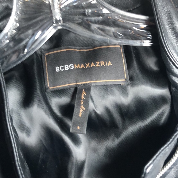 BCBG Black Leather Jacket - Picture 3 of 5